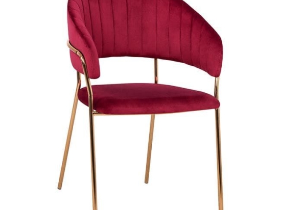 Πολυθρόνα Theodore HM8520.06 Bordo 55Χ50Χ82Υ εκ. Σετ 2τμχ Βελούδο, Μέταλλο