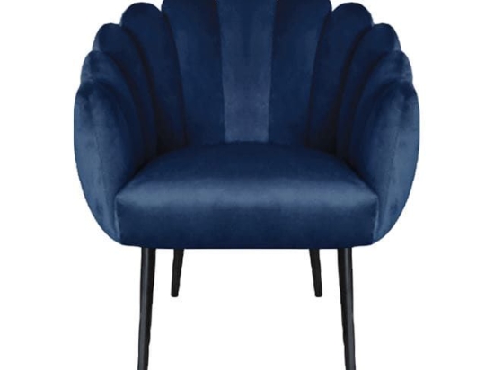 Πολυθρόνα Vivien HM8631.08 Blue 67x64x77Y εκ. Βελούδο, Μέταλλο