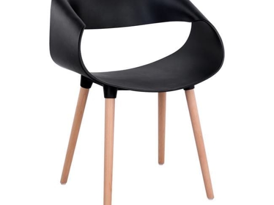 Πολυθρόνα Maggie HM8600.02 Black 59x53x80Υ εκ. Σετ 2τμχ Ξύλο,Πολυπροπυλένιο