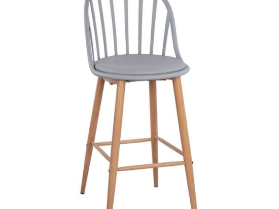 Σκαμπό Bar Alina HM8580.10 Grey 47X57X113Υ εκ. Σετ 2τμχ Μέταλλο,Πολυπροπυλένιο