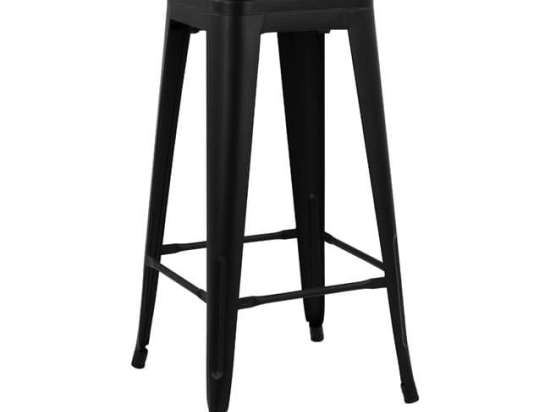 Σκαμπό Bar Melita Black 43x43x76,5Y εκ. HM8642.22 Μέταλλο