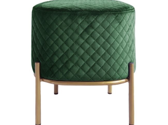 Σκαμπό Sinta HM8638.03 Dark Green 42x42x39Υ εκ. Βελούδο, Μέταλλο