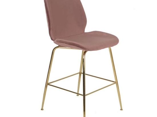 Σκαμπό Nora Μεσαίου Ύψους HM8524.02 Apple & Gold Σετ 2τμχ Velvet, Metal