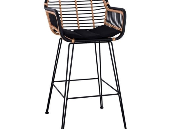 Σκαμπό Allegra HM5690 Black-Beige 55x60x109Υ εκ.