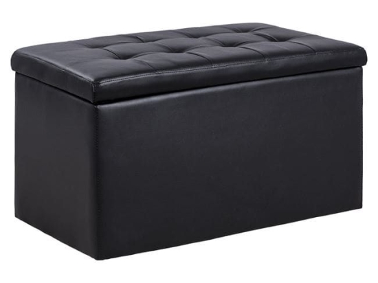 Σκαμπό-Μπαούλο Με Αποθηκευτικό Χώρο Punk Black HM279.01 90x50x52Υ εκ. Τεχνόδερμα