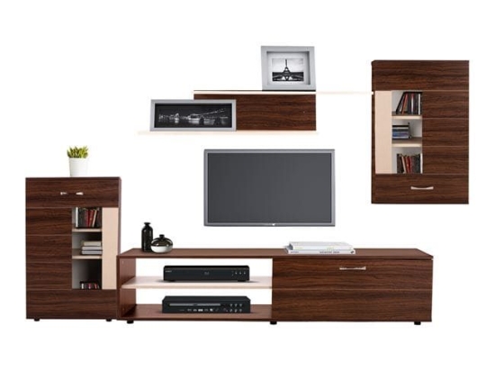 Σύνθεση-Βιτρίνα-Ντουλάπι Τηλεόρασης Amalfi Wallnut-Beige HM11102.03 Μελαμίνη