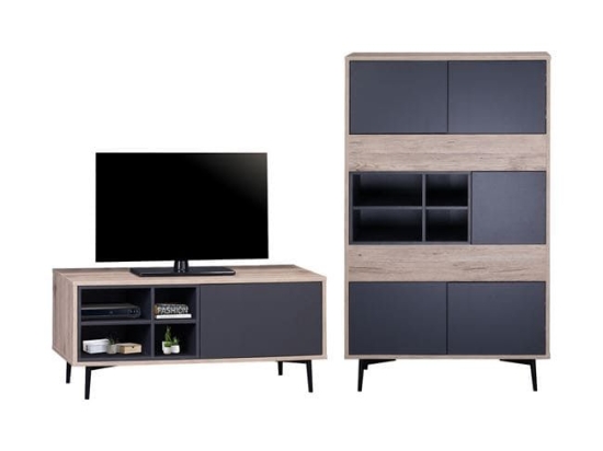 Σύνθεση Τηλεόρασης Margarit HM11249 Natural-Grey 175x39x130Υ εκ.