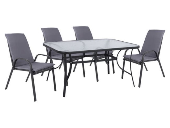 Τραπεζαρία Σετ 5Τμχ 150X90 HM10570.01 Grey 4 Θέσεων