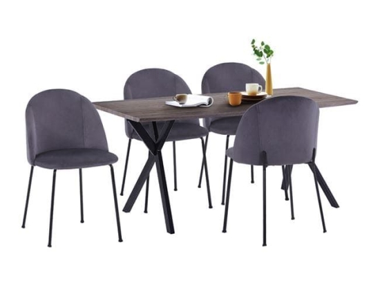 Τραπεζαρία Σετ 5Τμχ Grey HM11181 4 Θέσεων