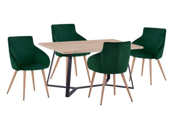Τραπεζαρία Σετ 5Τμχ Green HM11182 4 Θέσεων