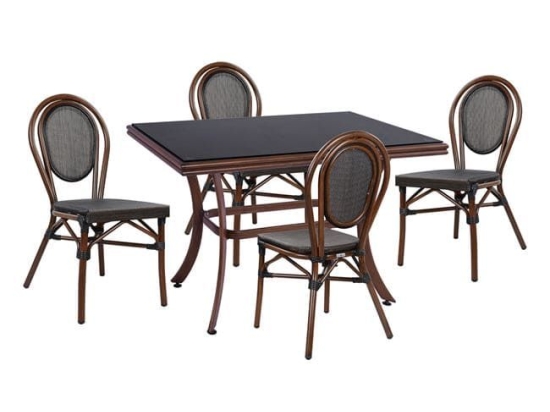 Τραπεζαρίας Σετ 5Τμχ 120Χ70Χ78Υ Brown HM10548 4 Θέσεων