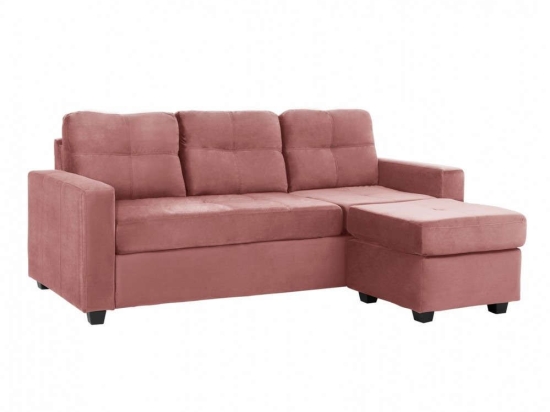 Καναπές Γωνιακός (Αναστρέψιμη Γωνία) HM3004.12 207x145x85Ycm Dusty Pink Βελούδο