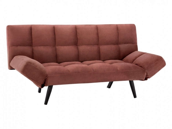 Καναπές-Κρεβάτι Τριθέσιος HM3167.02 182Χ80Χ88Υcm Dusty Pink Βελούδο