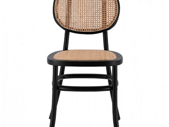 Καρέκλα HM8747 44x51x87cm Black Rattan,Ξύλο