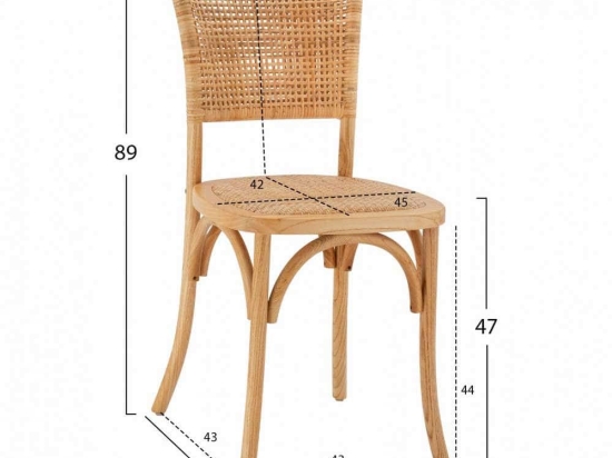 Καρέκλα HM8752.01 49x54x89cm Natural Rattan,Ξύλο