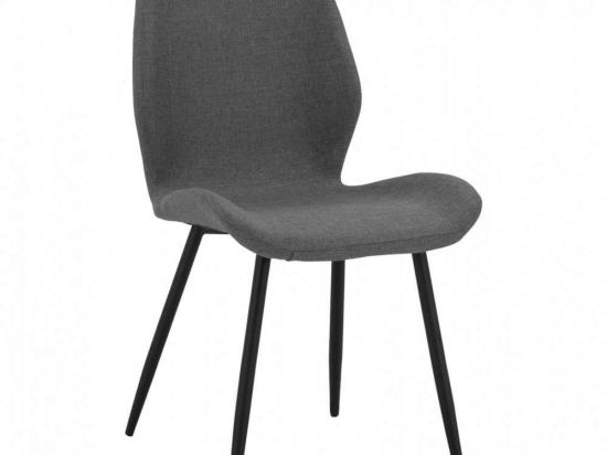 Καρέκλα Klay HM8730.01 49X62,5X87Υcm Grey-Black Σετ 2τμχ Βελούδο, Μέταλλο
