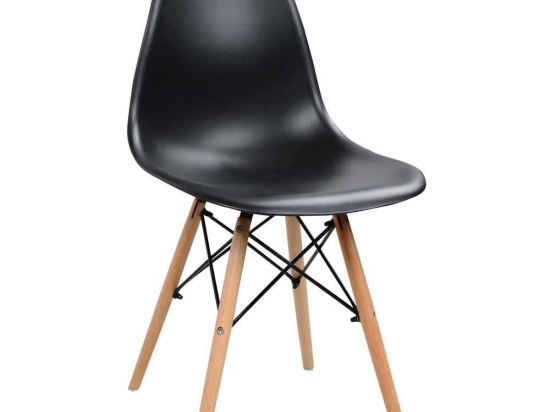 Καρέκλα Με κάθισμα Twist PP HM8460.02 46x50x82cm Black Σετ 4τμχ Ξύλο,Πολυπροπυλένιο
