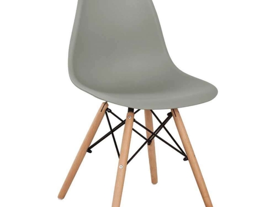 Καρέκλα Με κάθισμα Twist PP HM8460.10 46x50x82cm Grey Σετ 4τμχ Ξύλο,Πολυπροπυλένιο