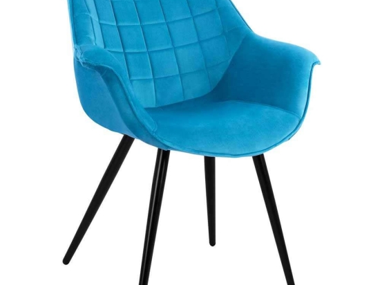 Πολυθρόνα Benjamin HM8682.09 69x68x78cm Turquoise Σετ 2τμχ Βελούδο, Μέταλλο