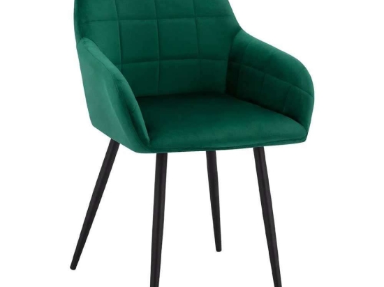 Πολυθρόνα Chloe HM8724.03 57x61x84Υcm Forest Green-Black Σετ 2τμχ Μέταλλο,Ύφασμα