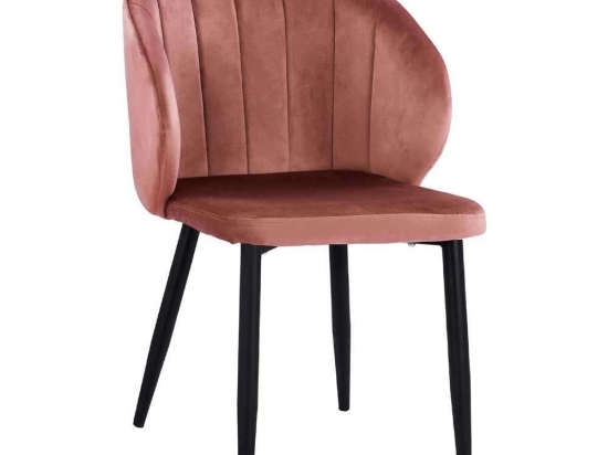 Πολυθρόνα Duane HM8700.02 52x55x80Ycm Dusty Pink Σετ 2τμχ Βελούδο, Μέταλλο