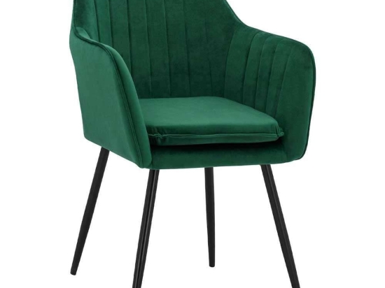 Πολυθρόνα Sawyer HM8523.13 53Χ60Χ76Υcm Forest Green-Black Σετ 2τμχ Βελούδο, Μέταλλο