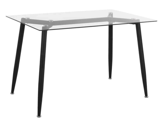 Τραπέζι HM8498.01 120X70X75,5Υcm Black-Clear Μέταλλο,Γυαλί