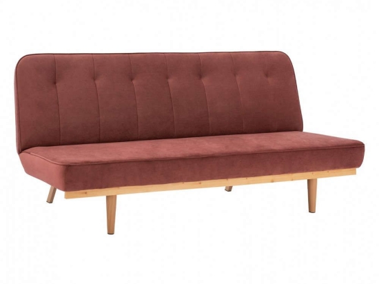 Καναπές-Κρεβάτι Τριθέσιος HM3168.02 193Χ85Χ88Υcm Dusty Pink Βελούδο