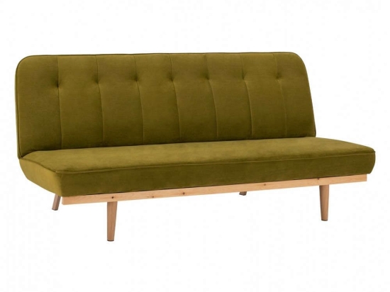Καναπές-Κρεβάτι Τριθέσιος HM3168.13 193Χ85Χ88Υcm Olive Βελούδο
