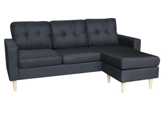 Καναπές Γωνιακός (Αναστρέψιμη Γωνία) Liana S 40.0067 185Χ126Χ85cm Black Ύφασμα
