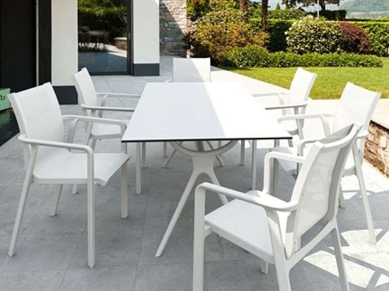 Τραπεζαρία Σετ 7Τμχ Air/Pacific 20.9989 180X90cm White Siesta 6 Θέσεων