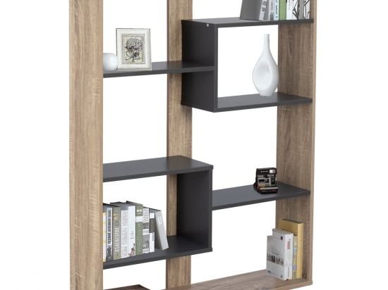 Βιβλιοθήκη HM8772.02 100Χ19,5Χ124,5 Grey Μελαμίνη