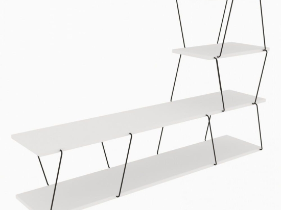 Έπιπλο Τηλεόρασης HM9098.03 150x30x93cm White Μελαμίνη,Μέταλλο