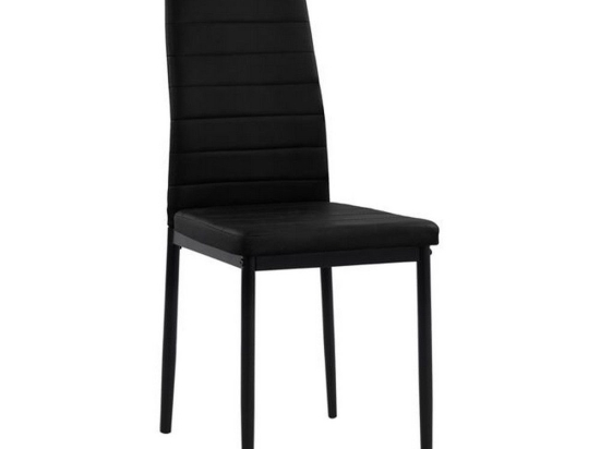 Καρέκλα Lady HM0037.12 (Σετ 4τμχ) 40x48x95cm Black Μέταλλο,Τεχνόδερμα