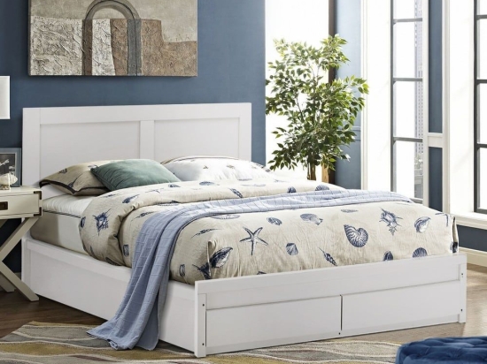 Κρεβάτι Capri HM312.05 158x206x30-93 Με Δύο Συρτάρια Για Στρώμα 150x200cm White Διπλό Μελαμίνη