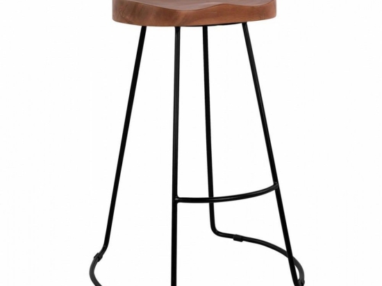 Σκαμπό Bar Μεσαίου Ύψους Eleanor HM8487.11 Από Μασίφ Ξύλο Ακακίας 49Χ42Χ67cm Natural Μέταλλο,Ξύλο