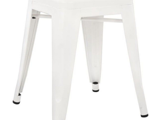 Σκαμπό Melita HM0096.21 39x39x46cm Milk White Μέταλλο