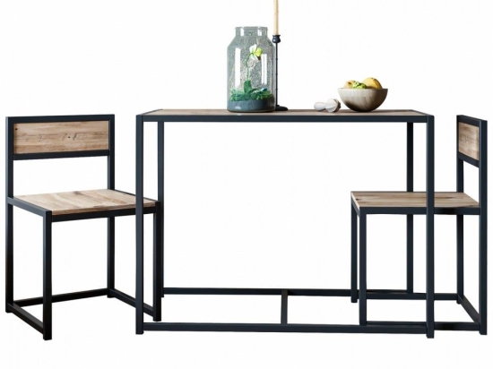 Τραπεζαρία HM8890.01 (Σετ 3τμχ) 105Χ55Χ78 Walnut - Black 2 Θέσεων