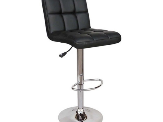 Σκαμπό Bar 40 43.2752.S (Σετ 2τμχ) 43x52x110cm Black Μέταλλο,Τεχνόδερμα
