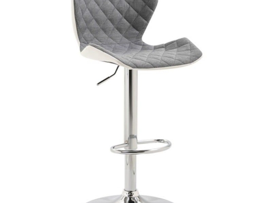 Σκαμπό Bar 90 43.2207.S (Σετ 2τμχ) 47x50x115cm Grey Μέταλλο,Ύφασμα