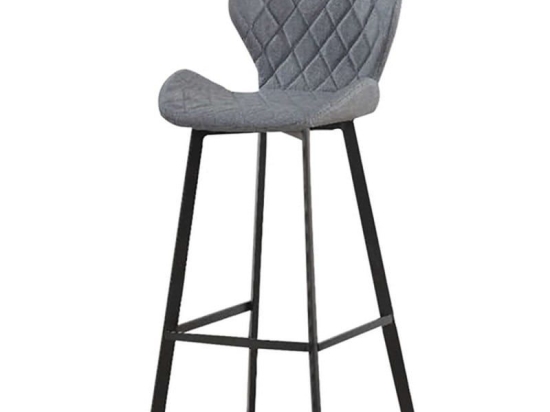 Σκαμπό Bar (Σετ 2τμχ) Martin Grey Ύφασμα 46x48x105cm Μέταλλο,Ύφασμα