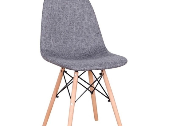 Καρέκλα Lily 11.1595.S (Σετ 4τμχ) 48Χ55Χ82cm Grey Ξύλο,Ύφασμα