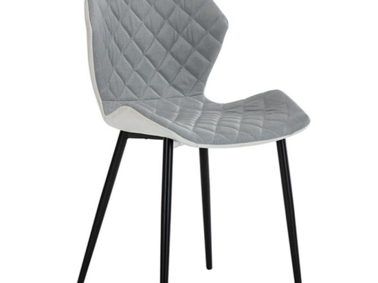 Καρέκλα Τραπεζαρίας Mirka 11.1578.S (Σετ 2τμχ) 48X51X85cm Grey Τεχνόδερμα,Ύφασμα