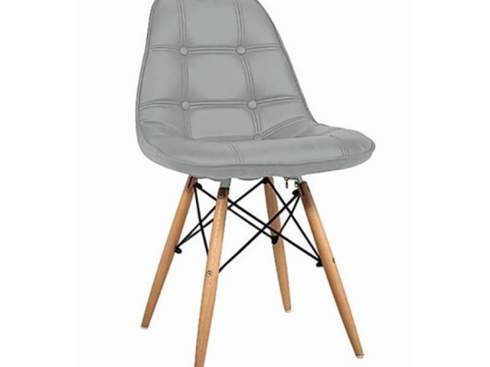 Καρέκλα Τραπεζαρίας Amanta 10.0083.S (Σετ 4τμχ) 46X51X82cm Grey Ξύλο,Τεχνόδερμα