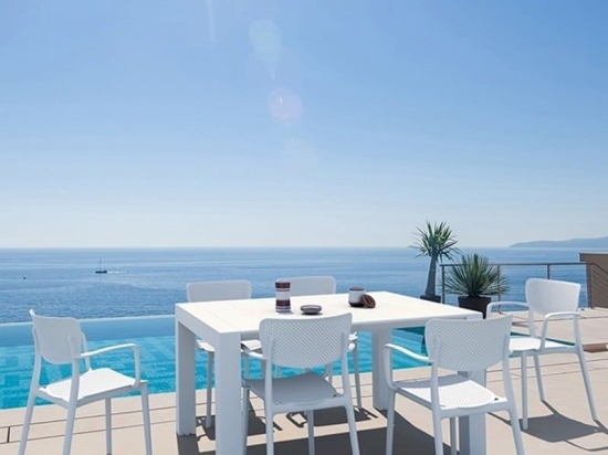 Τραπεζαρία Vegas Loft 20.9983 (Σετ 7τμχ) 100X100-140cm White 6 Θέσεων