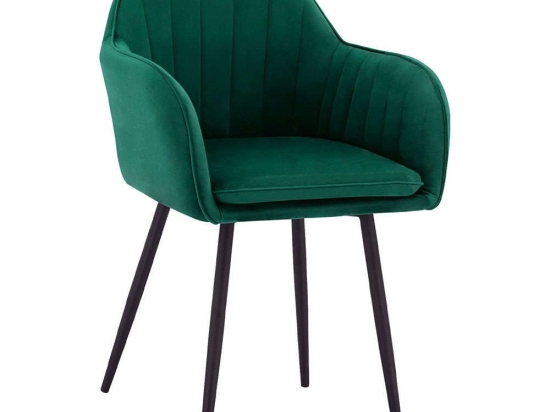 Πολυθρόνα Shara HM8726.03 58x60x85cm Black-Green Βελούδο, Μέταλλο