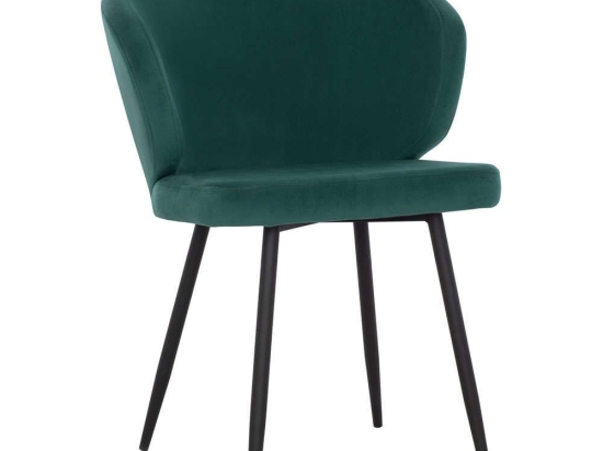 Πολυθρόνα Jiya HM8728.03 60x60x85cm Black-Green Βελούδο, Μέταλλο