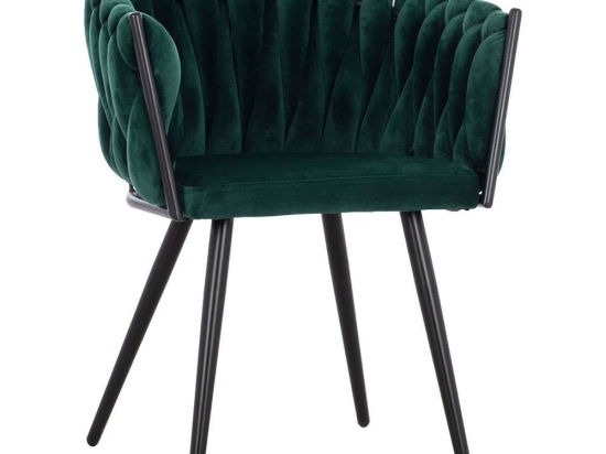 Πολυθρόνα Luanda HM8741.03 60x54x78cm Black-Green Βελούδο, Μέταλλο
