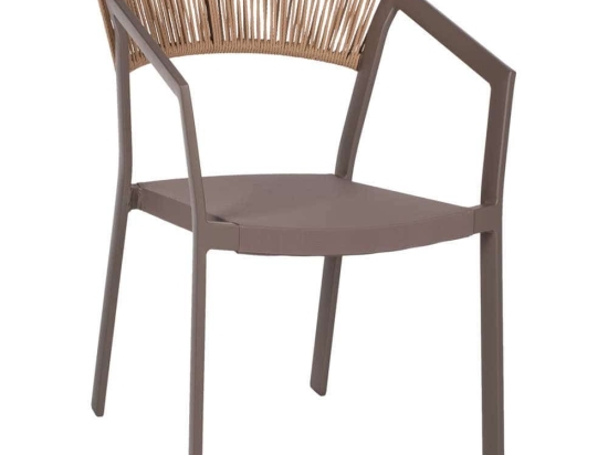 Πολυθρόνα Επαγγελματική HM5891.03 56,5x60x78cm Rattan-Textline Champagne