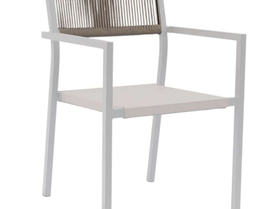Πολυθρόνα Επαγγελματική Με Πλάτη HM5893.02 57x61x83cm Rattan White